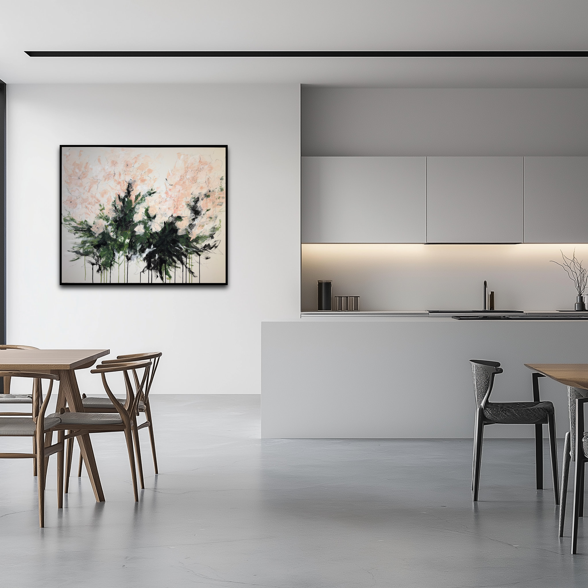 Artwork shown in domestic light